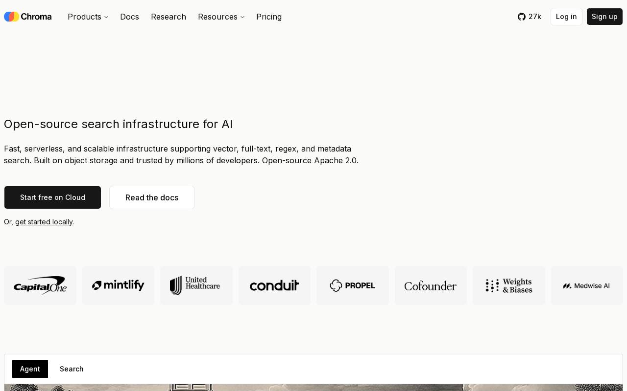 Screenshot of the Chroma website