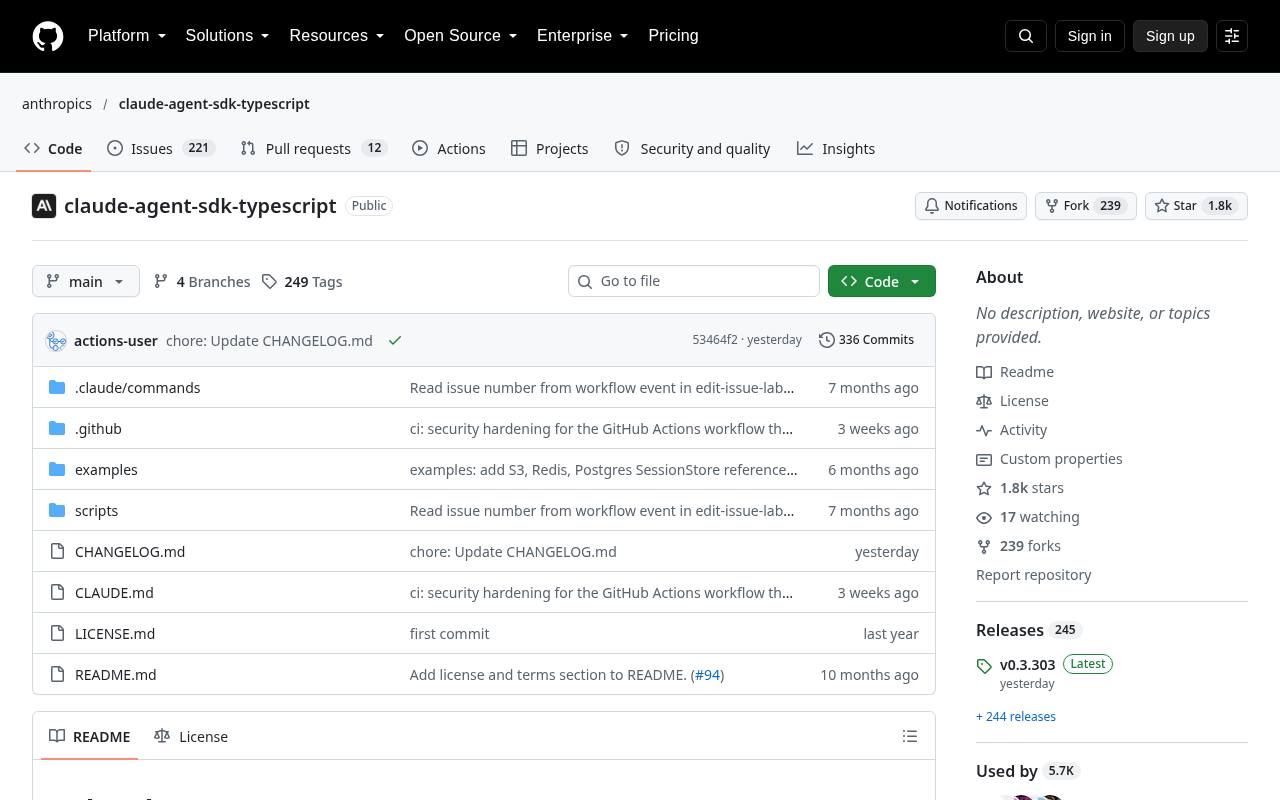 Screenshot of the Claude Agent SDK website