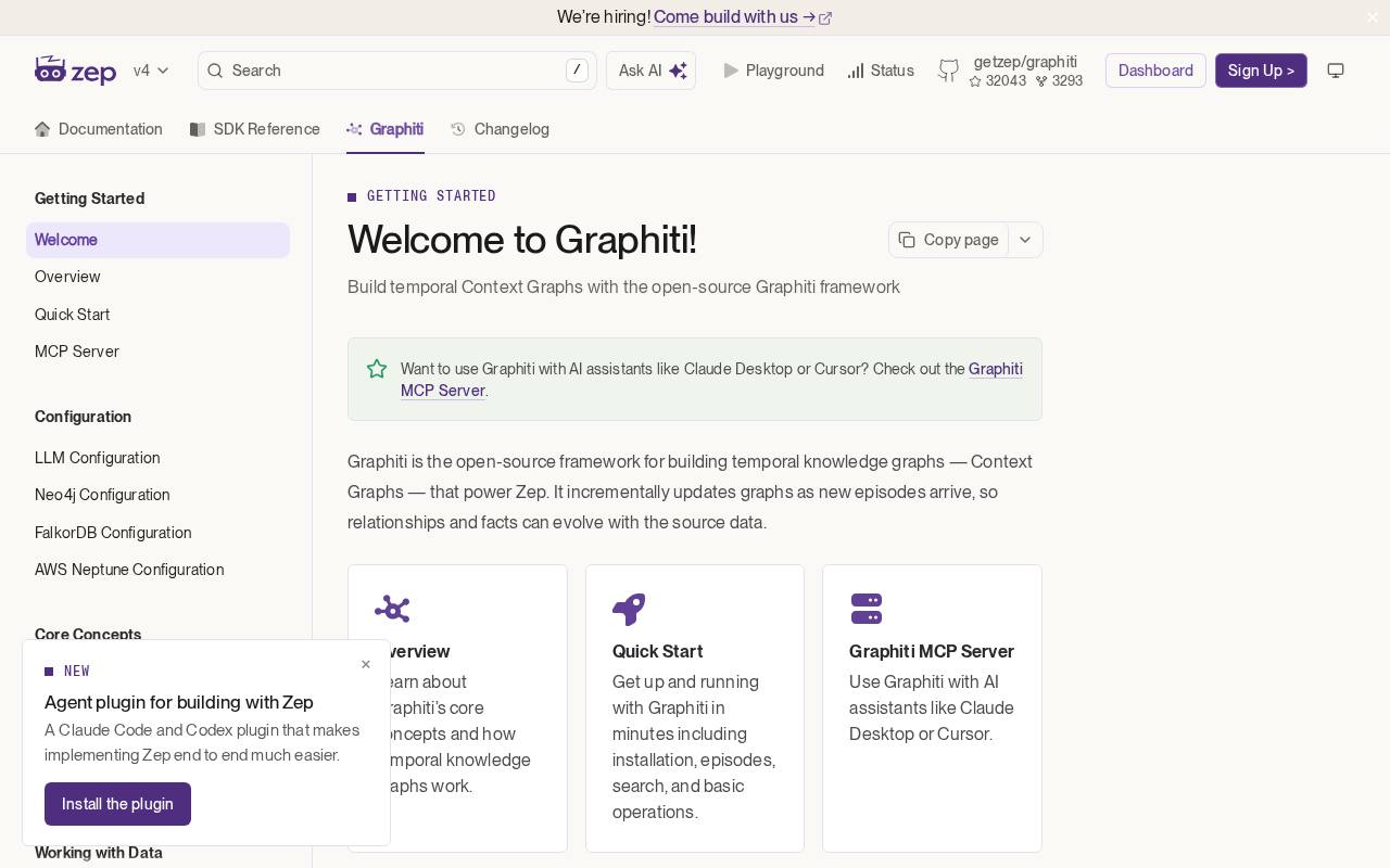 Screenshot of the Graphiti website