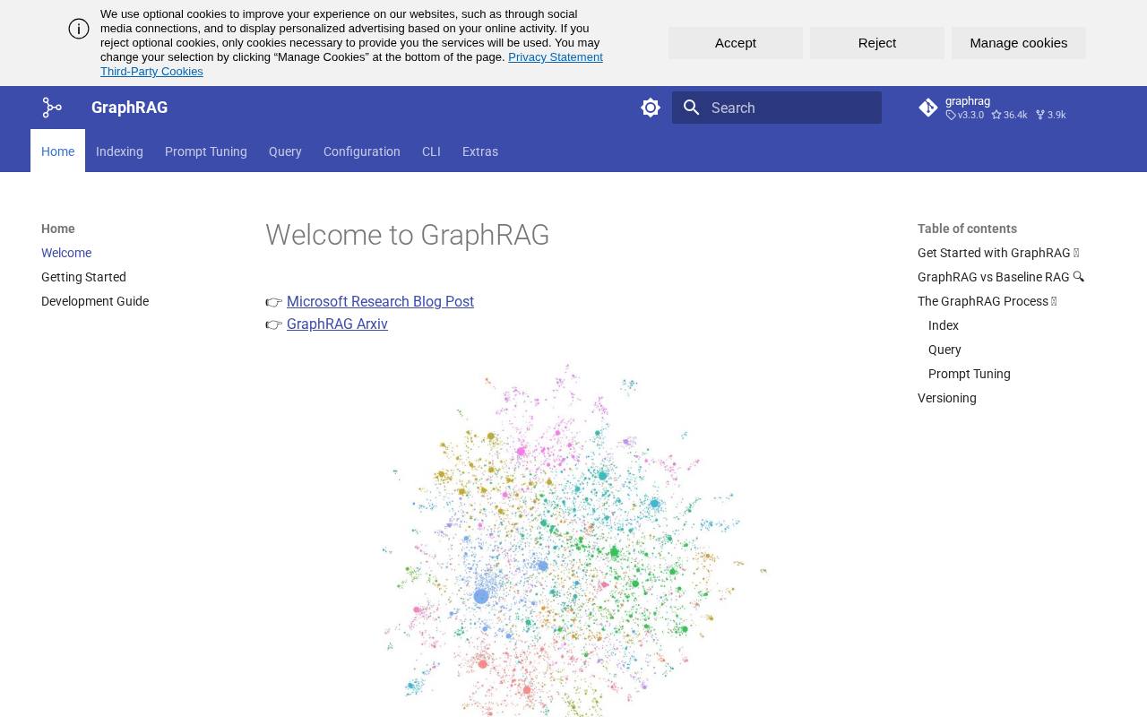 Screenshot of the GraphRAG website