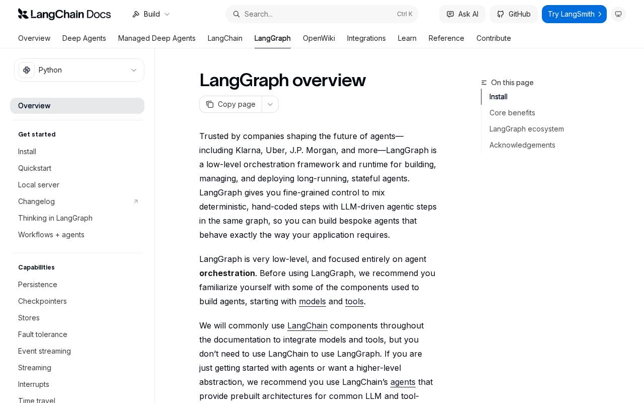 Screenshot of the LangGraph website